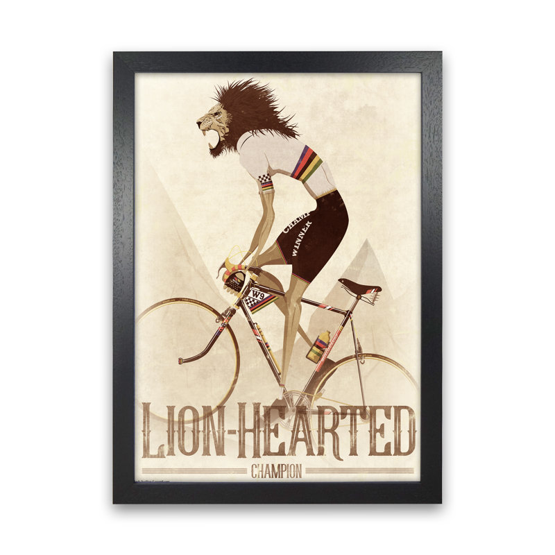 Lion Hearted - Print, 60cm H x 42cm W x 3cm D, Black Framed
