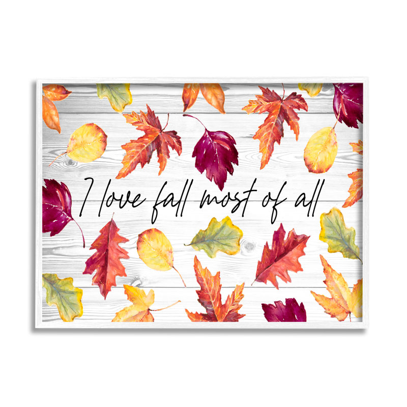 «Love Fall Most Of All Autumn Leaves», art texturé à estampe numérique par Lanie Loreth, H 24 po x l 30 po x P 1,5 po