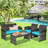 Akshath 4pcs Patio Rattan Furniture Conversation Set With Glass Table Top And Cushions-1786407409