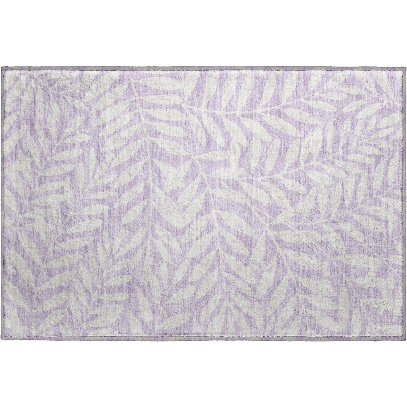 Premium Machine Washable Prisco Lavender Rug, Rectangle 1'8" x 2'6"