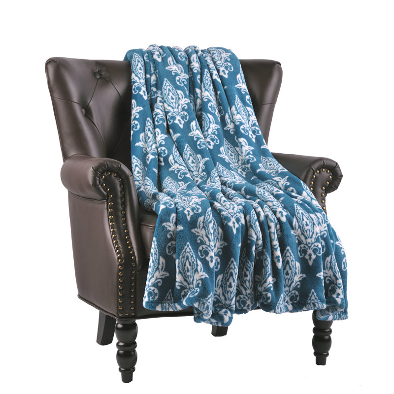 Ocean Depths Blue Green Teal Flannel Velvet Throw Blanket