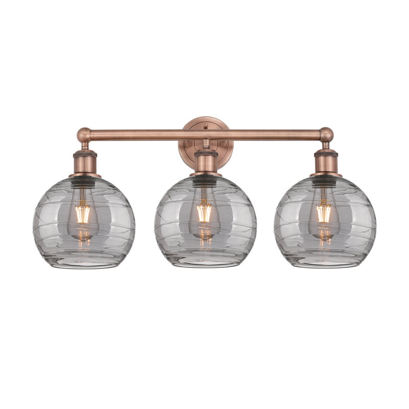 Essex 3 - Light Dimmable Vanity Light, Antique Copper, Light Smoke
