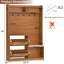 Porte-manteau bohème de 198 cm de haut avec banc et rangement à chaussures, porte-manteau d'entrée en rotin avec 2 tiroirs rabattables, siège rembourré, 6 crochets et armoire de rangement pour vestibule ou couloir.-915285912