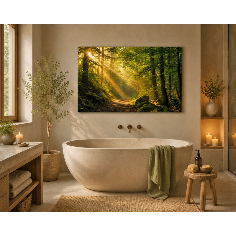 «Forest Light Path», art mural sur toile tendue, 32"H x 48"W x 1.5"D
