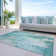 Machine Washable Indoor/Outdoor Claudian ACN1640 Teal Rug
