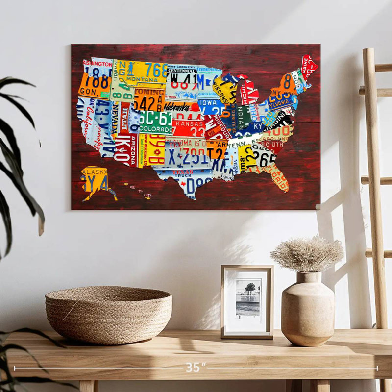 Carte des États-Unis à Aliaz II, H 16 po x l 24 po