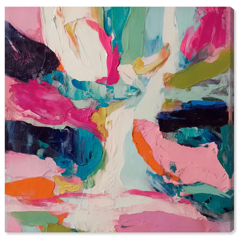 «Swirl of Colors II», impression sur toile rose par Art Remedy, tendue avec châssis, 16 x 16, H 16 po x l 16 po