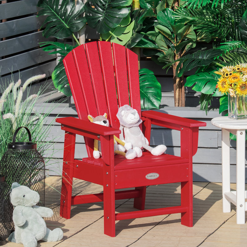 Red Ergonomic Kids' Adirondack Chair with Arms