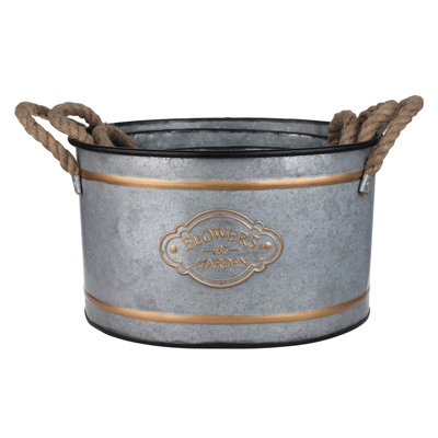 Pot décoratif de 3 po en métal avec poignées en corde et touche de finition dorée, multicolore gris, emboîtable pour l'organisation de l'espace, garniture de 4,2 lb, conception esthétique de chalet, dimension progressive