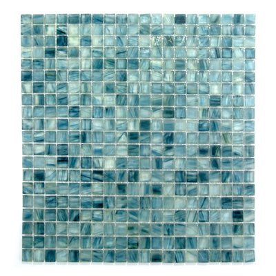 Carreau de mosaïque en verre bleu perle miel 0,63 "x 0,63" Honey Berries
