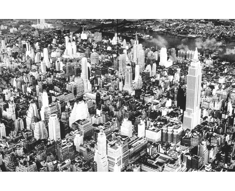 Vue aérienne de New York, 1932, H 12 po x l 18 po