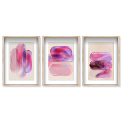 Rose Topaz Set Shadowbox Abstract Print by Oliver Gal, Black Frame, 10 x 15