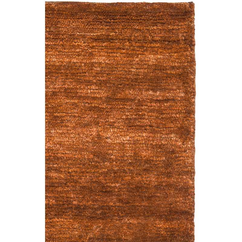 Ferrera Hand Knotted Jute/Sisal Brown Area Rug, Rectangle 4' x 6'