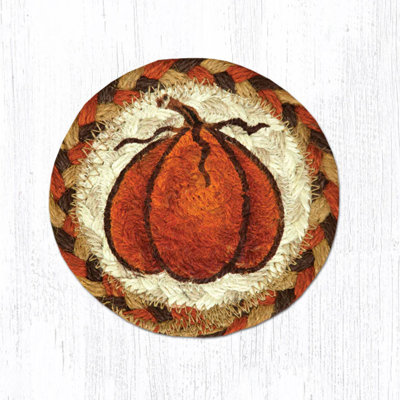  5" H Harvest Pumpkin Round Coaster – Eco-Friendly Printed Table Protection