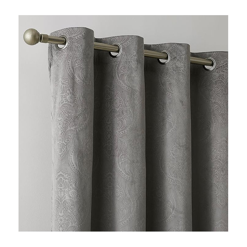 Matyson Velvet Room Darkening Curtain Pair, 54" W x 84" L, Silver