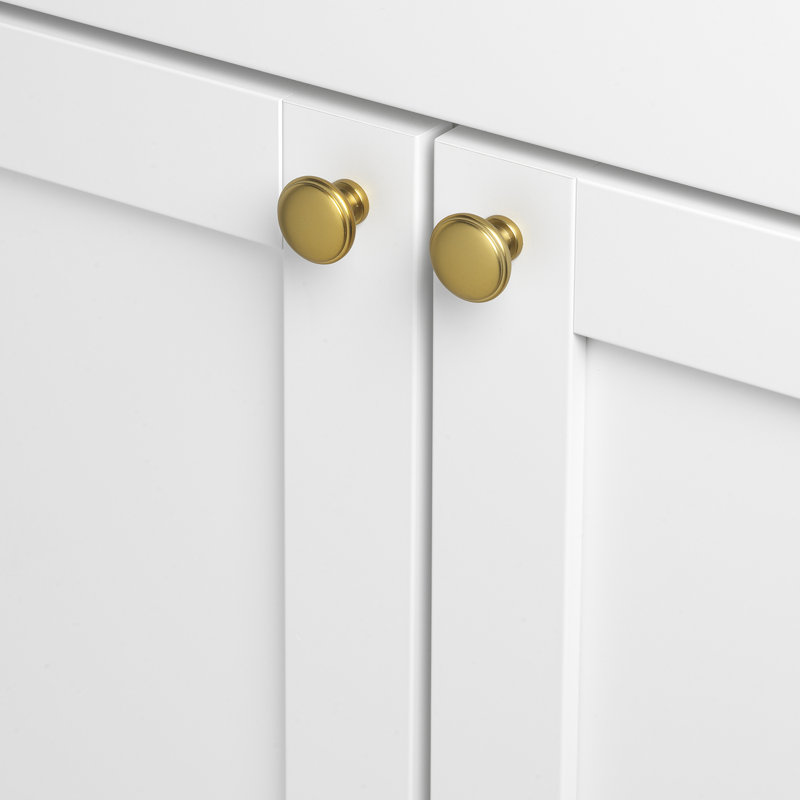 Paquet multiple de boutons de champignon de 1 1/8 po de diamètre, Laiton doré