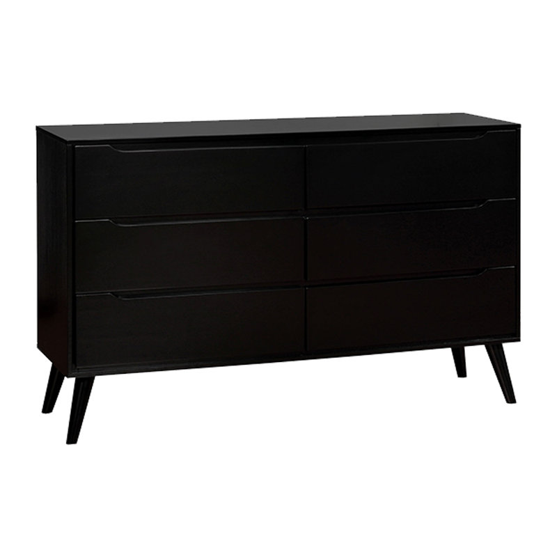 Commode double 6 tiroirs Surya, Noir