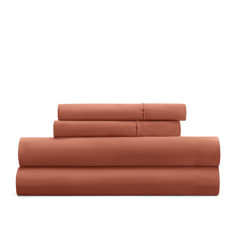 Ensemble de draps 4 pièces Ultra Soft, Ensemble de draps très grand californien avec 2 t, Clay