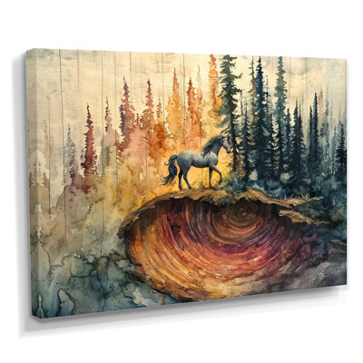 Martwan Unicorns On Cosmic Forest Lanscape - Unicorns Wall Art