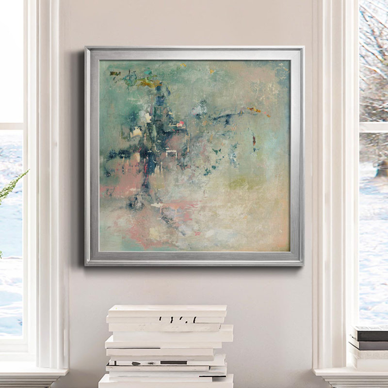 Transitions - Peinture sur toile encadrée, Argent, H 30,5 po x l 30,5 po x P 1,5 po