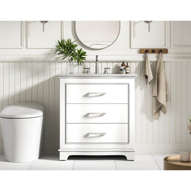 Meuble-lavabo simple 30 po Knox, Blanc