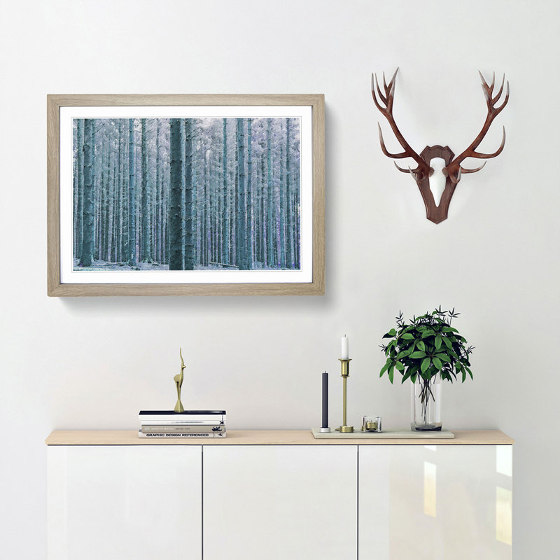 Forest in the Blue - Framed Print, 27cm H x 36cm W x 2cm D, Oak Framed
