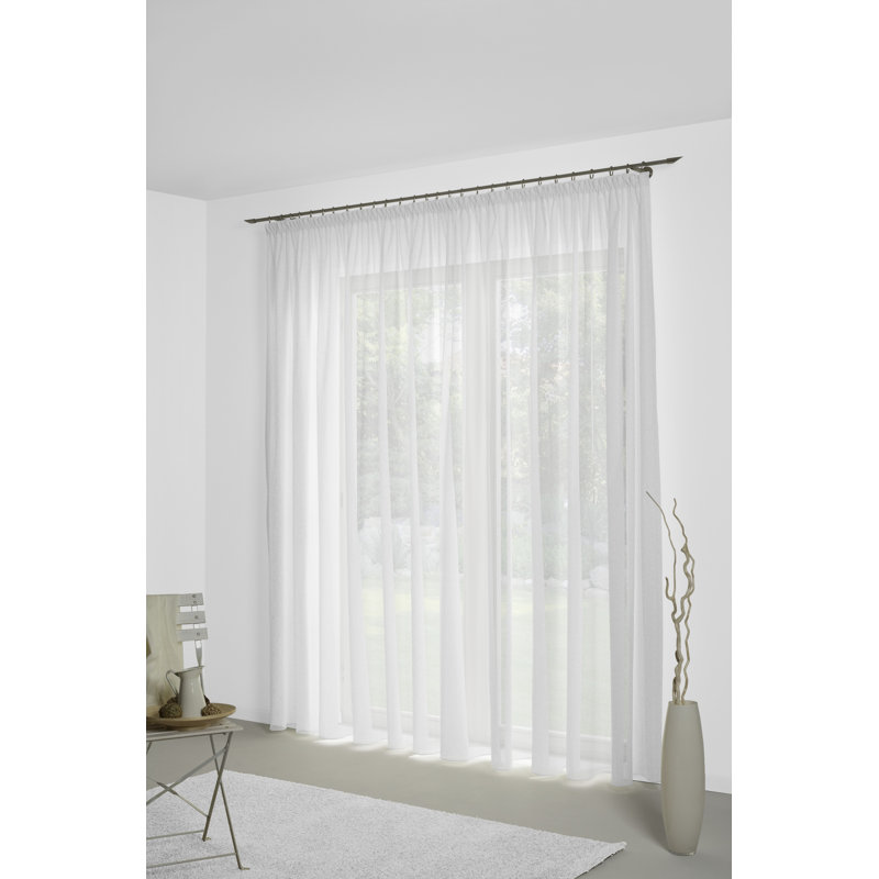 Sunday, multi -band scarf, semi -transparent, White, 142cm Width x 295cm Drop