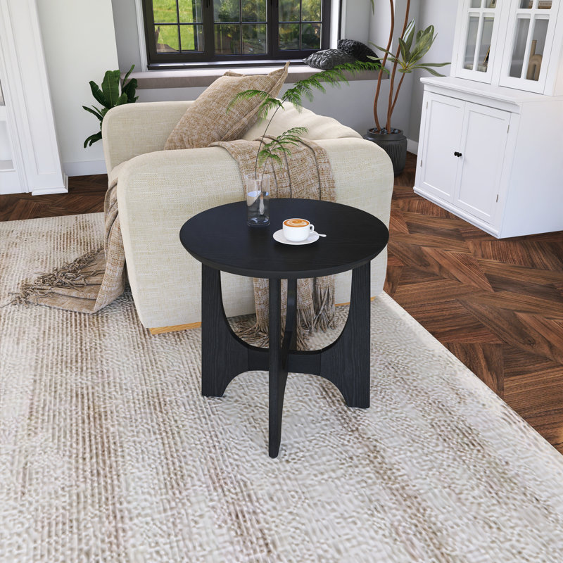 25" Round Wooden End Table