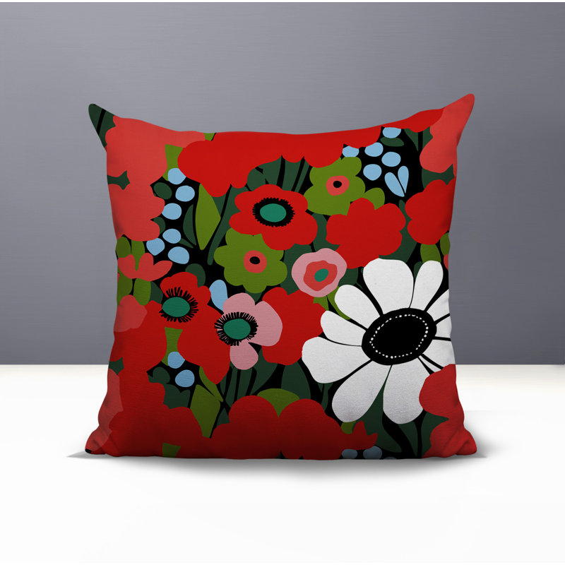 Coussin Maya, Carré 16 po, Rouge