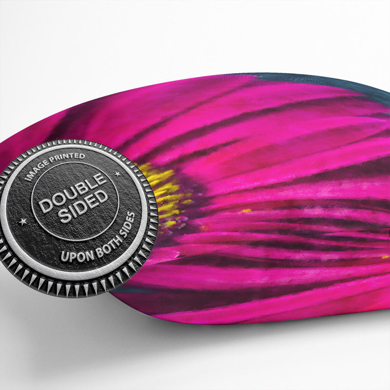 Bright Pink Gerbera Flower Cushion with Filling, 55cm H x 55cm W x 20cm D