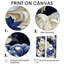 Motif victorien victorien bleu feuillage cobalt - art floral floral mural-1073177564-1073177539-1073177537