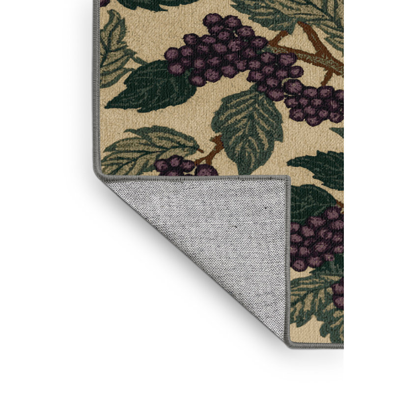  Tapis lavable fruits de sureau, Rond 5 pi