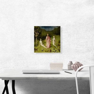 " God Presenting Eve To Adam Detail From The Garden Of Earthly Delights " by Hieronymus Bosch Painting Print
