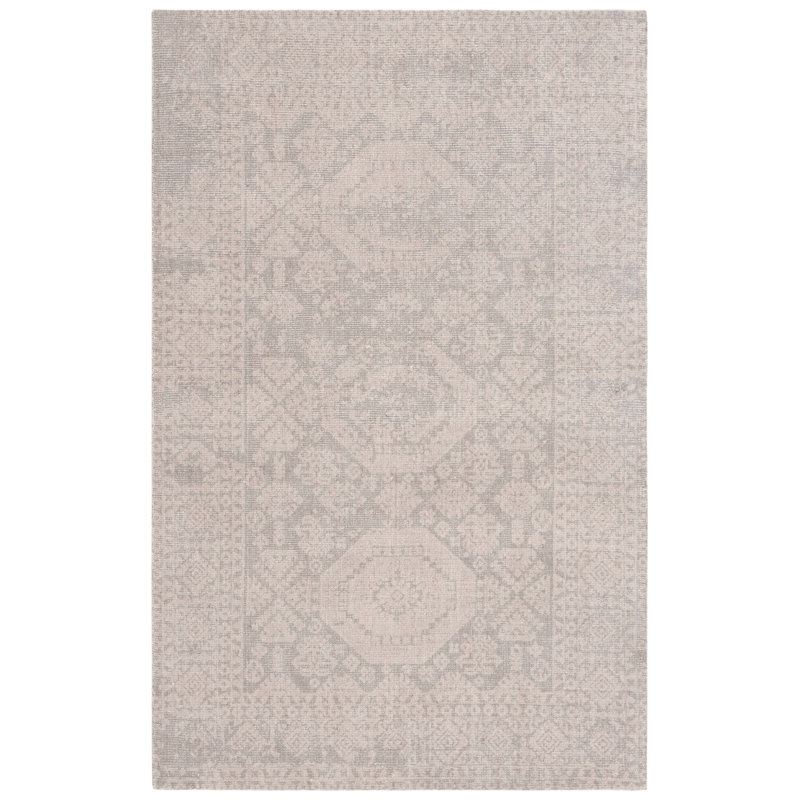 Batul Hand Loomed Wool/Cotton Oriental Rug in Taupe, Rectangle 5' x 8'