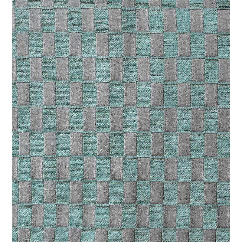 Bloom Damier Fabric, Porcelain Blue