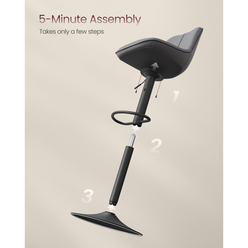 Upholstered Adjustable Height Bar Stool