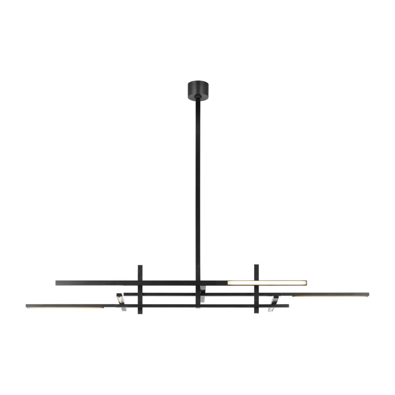 Sean Lavin Cityscape 6-light Stacked X-Large Linear Chandelier in Bronze with Crystal shade, Bronze