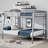 Queen Metal Bunk Bed with Ladder and Guardrails,-102058207-102058211