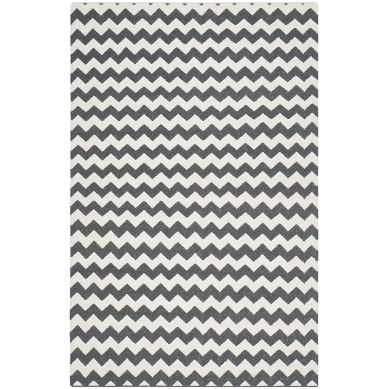 Seraphin Chevron Wool Hand Woven Area Rug, Rectangle 152 x 244 cm