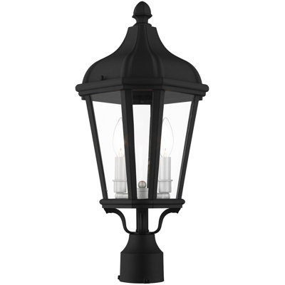 2 Light TBK Outdoor Post Top Lantern with Clear Glass Shade