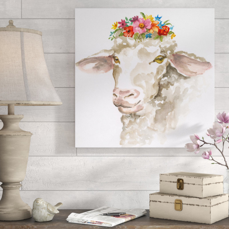 « princess mouton », peinture sur toile tendue, H 10 po x l 10 po x P 1,5 po