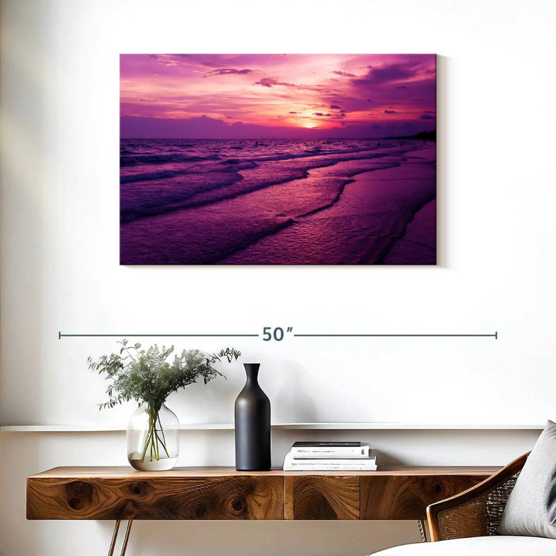 Mauve coucher de soleil mauve, H 24 po x l 36 po
