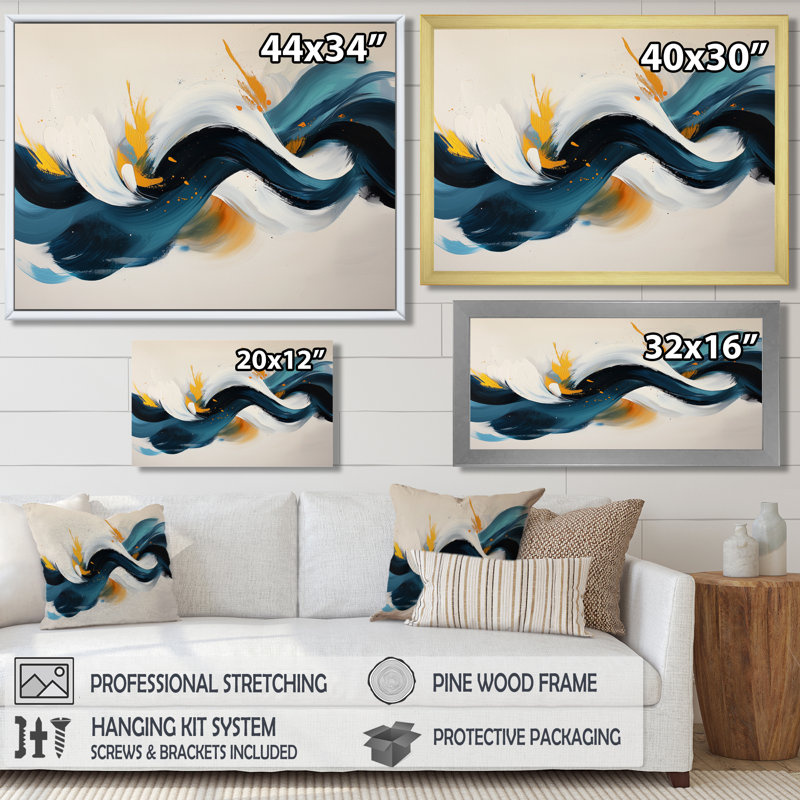 Racines et reflets de vagues abstraites V - spirales abstraites, art mural, Argent argent, H 34 po x l 44 po, Cadre flottant