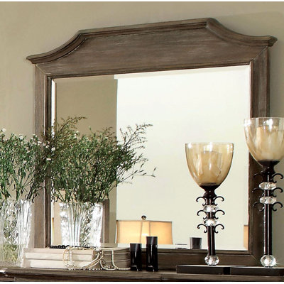 Miroir de commode rectangulaire biseauté rustique