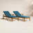Saeon 78.75" Long Reclining Acacia Single Chaise with Cushions-1595985934