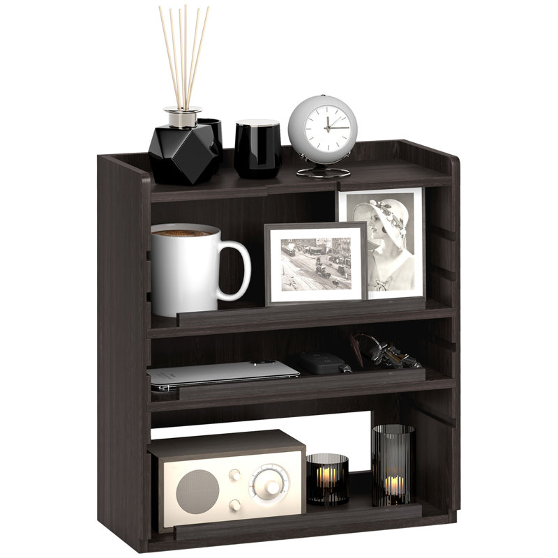 Ezichi Manufactured Wood Desk Organiser, Dark Brown