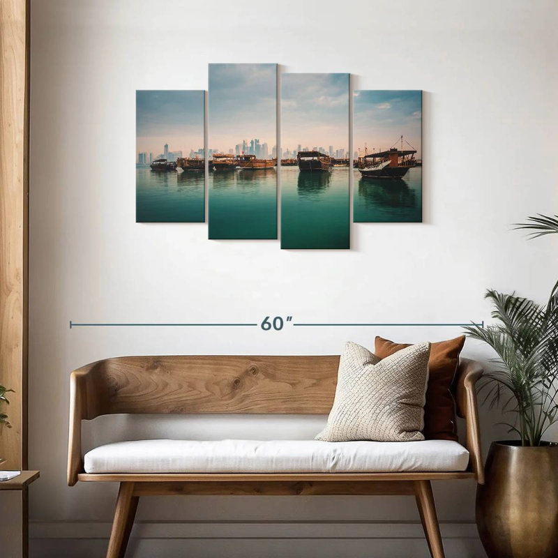Mehar Doha Corniche Dhow Boats, 27" H x 43" W