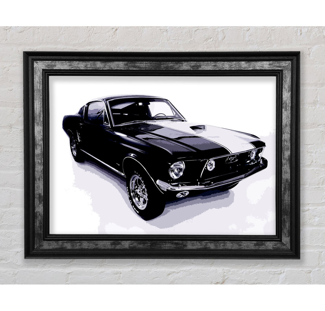 Mustang 67 B N W - Einzelner Bilderrahmen Kunstdrucke