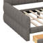 Queen Size Upholstered Platform Daybed With Two Storage Drawers, Lambswool Upholstered Bed Frame With USB, No Box Spring Needed-1963261219