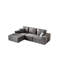 Canapé modulaire en velours côtelé avec méridienne, canapé en L en forme de L pour le bureau et la chambre à coucher, 3 places, gris foncé, siège confortable, siège moderne en mousse complète, siège gris, dossier